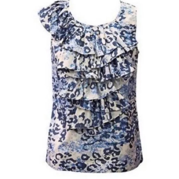CAbi Tops - 📏 CAbi 628 Blue Leopard Top XS